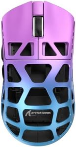 R3 46g Superlight Magnesium Alloy Wireless Gaming Mouse, BT/2.4Ghz/Wired Computer Mouse, 8000Hz Wireless Polling Rate, PAW3395 26K DPI Sensor, Programmable Mice, PC/Laptop/Mac (Purple&Blue)