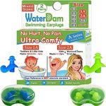 WaterDam Swimming Ear Plugs Ultra Comfy Great Waterproof Earplugs A-Series (Size 1A+2A: Kids & Small Ear Women&Teens (Blue Green))