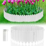 HIKUIBU 8.6" H Garden Edging Border No Dig, 15PCS Plastic Edging for Landscaping, 11Ft Garden Lawn Edge with Landscape Edging Garden Stakes, Flower Bed Edging Borders for Outdoor Patio Pathway