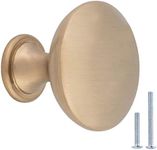 Amazon Basics Round Cabinet Knob, 1.18-inch Diameter, Golden Champagne, 25-pack