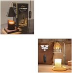 2 Pack Candle Warmer Lamps with Timer, Height and Brightness Control, Compatible with Most Candles, Dimmable Lamp Candle Warmer with 2-3 Bulbs,Black and Rose Gold