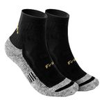 Frido Active Quarter Length Socks for Men & Women | Ideal for Badminton, Walking, Running, Gym & Sports | Anti-Sweat, Odor-Free | Cotton Nylon Grip Socks | Charcoal Grey | S | Pack of 1 |