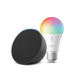 Echo Pop | Charcoal + Sengled LED Smart Light Bulb (E27), Works with Alexa - Smart Home Starter Kit