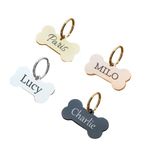 Luigi Bone-Shaped pet ID tag Engraved Bone pet tag, Personalized Dog tag, Dog Name tag, Double Sided Small Dog tag, Pet ID tag for cat and Dog, Funny Dog tag (Large, Black)