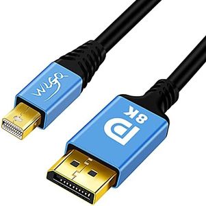 WLGQ Mini DisplayPort to DisplayPort,Mini DP to DP 1.4 8K@60Hz 4k@144Hz dp to Mini dp cable-2M