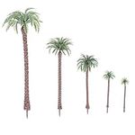 NUOBESTY 25pcs Miniature Palm Trees Artificial Palm Tree Cake Topper Miniature Landscape Scenery Tree Models