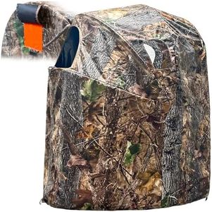 WTVIDAS Hunting Blinds with Chair, Pop Up Ground Blinds Portable 1-Person Hunting Tent for Deer & Turkey Hunting