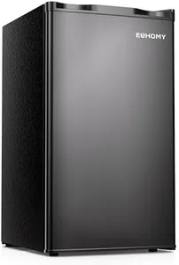 EUHOMY 3.1 Cu.Ft Mini Fridge with Freezer, Single Door Compact Refrigerator, Adjustable Thermostat, Mini Refrigerator Low Power, Mini fridge for Bedroom, Dorm, Office, New Black