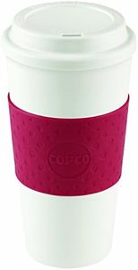 Copco Insulated Travel Mug, Coffee Cup with Lid, 16oz Tumbler, Double Wall To-Go Cup, for Travel, Office, School, Camping, BPA-Free Reusable Plastic, Acadia, Cherry Red