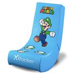 X Rocker Super Mario All-Star Floor Rocker-Luigi, Nintendo Gaming Chair, Blue