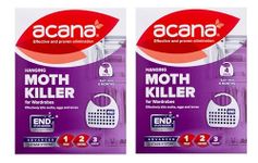 Acana Hanging Moth Killer & Freshener - 8 Pack, Lavender Scent with Natural Oils, 6-Month Protection for Wardrobes, Clothing & Bedding