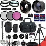 Canon EOS 750D ACCESSORIES Kit Includes: 58mm High Definition 2X Telephoto Lens + 58mm High Definition Wide Angle Lens + 32GB High Speed Memory Card + 16GB High Speed Memory Card (Total of 48GB) + Full Size Pro Series 72 Inch Tripod + Large Well Padded Case + Pro Grade 72" inch Monopod + 2 Lens Pouch set (Medium and Large) + 58mm 4 Pieces Close-up Macro Filters + 58mm 3 Piece Filter Set + 58mm UV Protection Filters + 58mm Hard Lens Hoods + 58mm Rubber Lens Hood