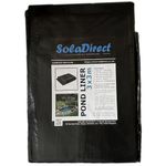 SolaDirect Pond Liner - 3 x 3 m / 9.5 x 9.5 ft - Perfect for Garden Ponds, Water Features, Koi & Fish Pools, Wildlife - Heavy Duty HDPE Material - UV and Tear Resistant, Flexible