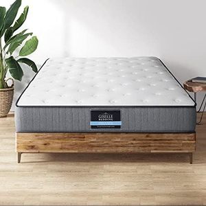 Giselle Bedding King Mattress Innerspring Foam Bed Mattresses 23cm Thickness, with 6-Coil Spring System and Breathable Topper, 5Yrs Warranty, Extra Firm, Grey with Vacuum Packed