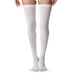 Love Classic White Extra Long Thigh High Socks | Lightweight Socks for Women (Small: Shoe Size 4-7)