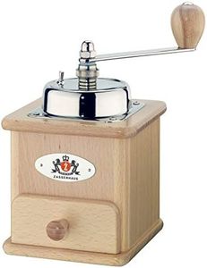 Zassenhaus Brasilia Coffee Mill, Beechwood Manual Coffee Bean Grinder, Traditional Hand Crank Coffee Mill,Natural/Chrome