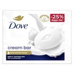 Dove Cream Beauty Bathing Bar For 24 Hour Nourished Skin with ¼ Moisturising Cream and Nutrient Serum (Pack of 3) 125g each