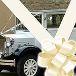 Ribbon and Bows Wedding CAR Decoration.3 Large Bows and 8 METERES of Ribbon (Ivory/Cream)