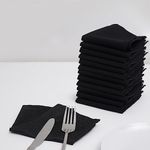 Urby Eco Hanky 10X10in Reusable Small Cloth Napkins. Eco Friendly. Ideal Use as Kids Napkins for Lunch. Dinners. Occasions Like Weddings, Thanksgiving, Restaurants Cocktail Parties. (24pk Black).