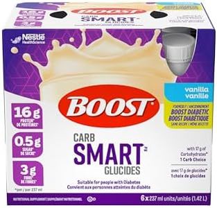 BOOST CarbSmart Vanilla, High Protein, Low Sugar, 24 Vitamins & Minerals, Nutritional Supplement, 16g Protein, 0.5g Sugar, Kosher, Gluten-free, Suitable For Diabetics