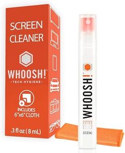 WHOOSH! Eye Glasses Cleaner Spray - 8 ml + 1 Microfiber Cleaning Cloth - Travel Size Eyeglass Cleaner for Sunglasses, Laptop Screen Cleaner for MacBook, Computer, Monitor - Glasses Cleaning Kit