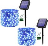 Useber Solar Fairy Lights Outdoor,Total 28m 240LED Fairy Lights Outdoor Copper Wire Solar Fairy Lights Weatherproof for Balcony, Trees, Patio, Wedding, Party, Garden, Yard, Gate (Blue)