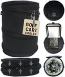 Golf Cart Cooler – Collapsible Pop Up Design for Golf Carts and Push Carts, Fits in Cart Baskets or on Fenders, Ideal Golf Beer Cooler for Beach, Camping, Travel, Unique Golf Gifts for Men – Black