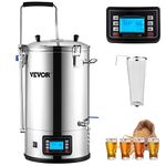 VEVOR Electric Brewing System, 8 Gal/30 L, All-in-One Home Beer Brewer w/Auto/Manual-Mode Panel, Mash Boil Device w/ 100-1800W Power 25-100℃ Temp 1-180 min Timer Circulating Pump Recipe Memory, 110V