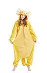 ULEEMARK Unisex Animal Onesies Novelty Pyjamas Nightwear Halloween Homewear Onepiece Cosplay Costume Loungewear L-Yellow-axolotl