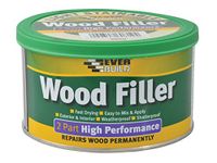 Everbuild 2-Part High Performance Wood Filler – Fast Drying – Weatherproof – Easy to Mix and Apply – Light Stainable – 500g