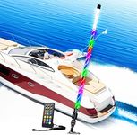 AddSafety 4FT Nav Lights for Boat, Plug-in Base Boat Whip Light, Chasing Color Boat Navigation Light with Remote Control, LED Boat Light Anchor Boat Accessories