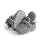 Meckior Infant Baby Girls Boys Knitting Booties Newborn Soft Sole Crib Boots with Grippers Fleece Winter Warm Cozy Slippers Toddler Non Slip First Walkers Ankle Crib Socks Shoes