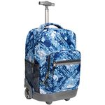 WEISHENGDA 18 inches Wheeled Rolling Backpack for Adults and School Students Books Travel Bag, Blue, 18 inches, Laptop