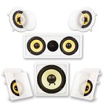 Acoustic Audio by Goldwood HD516 in-Wall/Ceiling Home Theater Surround 5.1 Speaker System, 6.5-Inch, White