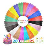 GEEETECH 3D Pen Filament Refills 20 Colors Total 656 Feet 3D Pen Refills 1.75mm 3D Pen PLA Filament Refills, Compatible with MYNT3D SCRIB3D 3D Printing Pen, High-Precision Diameter, No Clog, Safe