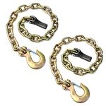 (Pack of 2) 35-Inch Grade 70 Trailer Safety Chain with 5/16inch Clevis Snap Hook and Chain Retainer (5/16inch Chain with Retainer)