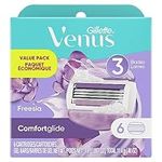 Gillette Venus Breeze Women's Freesia Razor Refills, Freesia Scented Gel Bar Protects Against Skin Irritation, 6 Count