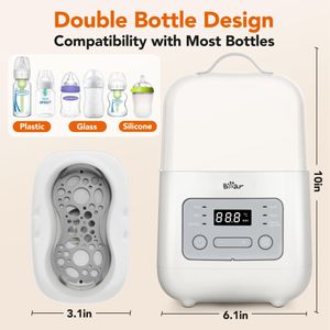 Bear Baby Double Bottle Warmer & Sterilizer – Digital Display, Portable