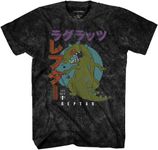 Nickelodeon Mens 90's Classic Shirt - Tie Dye Rugrats, Reptar, Ren & Stimpy, and Hey Arnold - Vintage Tie Dye T-Shirt (Black Wash, Medium)