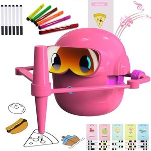 Drawing Robot for Kids, Voice Interactive Montessori Toy with 100 Cards & 16 Pens