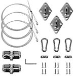 ECOOPTS Sun Shade Sail Hardware Kit with Cables Pad Eyes Hooks for Triangle Sun Shade Sails Installation