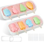 Pack of 2 Ice Moulds, Silicone, Ice Lolly Moulds, BPA-Free, Cakesicles Silicone Mould, Reusable, Magnum Cake Mould, Also 8 Sticks