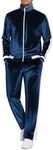 COOFANDY Mens 2 Piece Tracksuit Velour Sweat Suit Velvet Jogging Suits Full Zip Jacket Pants