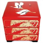 JapanBargain S-4118, Japanese Stack Box 3 Tiers, Red Color