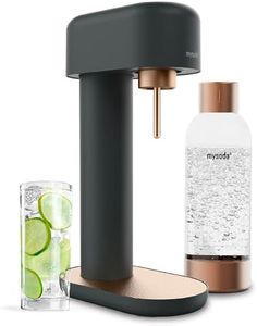 Mysoda Ruby 2 Sparkling Water Maker - Silent Carbonated Water Machine Made of Robust Long-Lasting Aluminium & 1L Water Bottle - Without CO2 Cylinder - Colour Black Copper