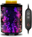 Maromamix Electric Wax Melt Warmer with Timer (2/4/8H), 7-Color Changing LED Night Light, Removable Silicone Dish, PTC Safe Heating - Art-Glass Design for Home, Office Décor, Gifts for Mom