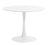 SuperGift.com Modern Round Dining Table 80cm White Colored Top Small Kitchen Dining Room Furniture, Pedestal Dining Table, Leisure Table, Living Room Table