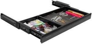 Mount-It! Under Desk Storage Drawer - Shallow Under Desk Drawer Organizer - Standing Desk Drawer Attachment - 20.7" Width Under Desk Drawer - Black