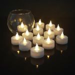 Tealight Candles,24Pack Realistic and Bright Flickering Battery Operated Flameless LED Tea Light Candles, 200+ Hours led tealights in Warm White for Wedding,Halloween,Festivals,Party Decoration