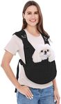 Supet Dog Sling Carrier for Small Dogs, Anti-Anxiety Hands-Free Cat Sling Carrier, Soft Cotton Front Facing Dog Carrier, Adjustable Swaddle Wrap, Reducing Back Neck Pain(Plus, Black)